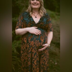 Baltic Born Uma Velvet Maxi Dress Jade & Bronze